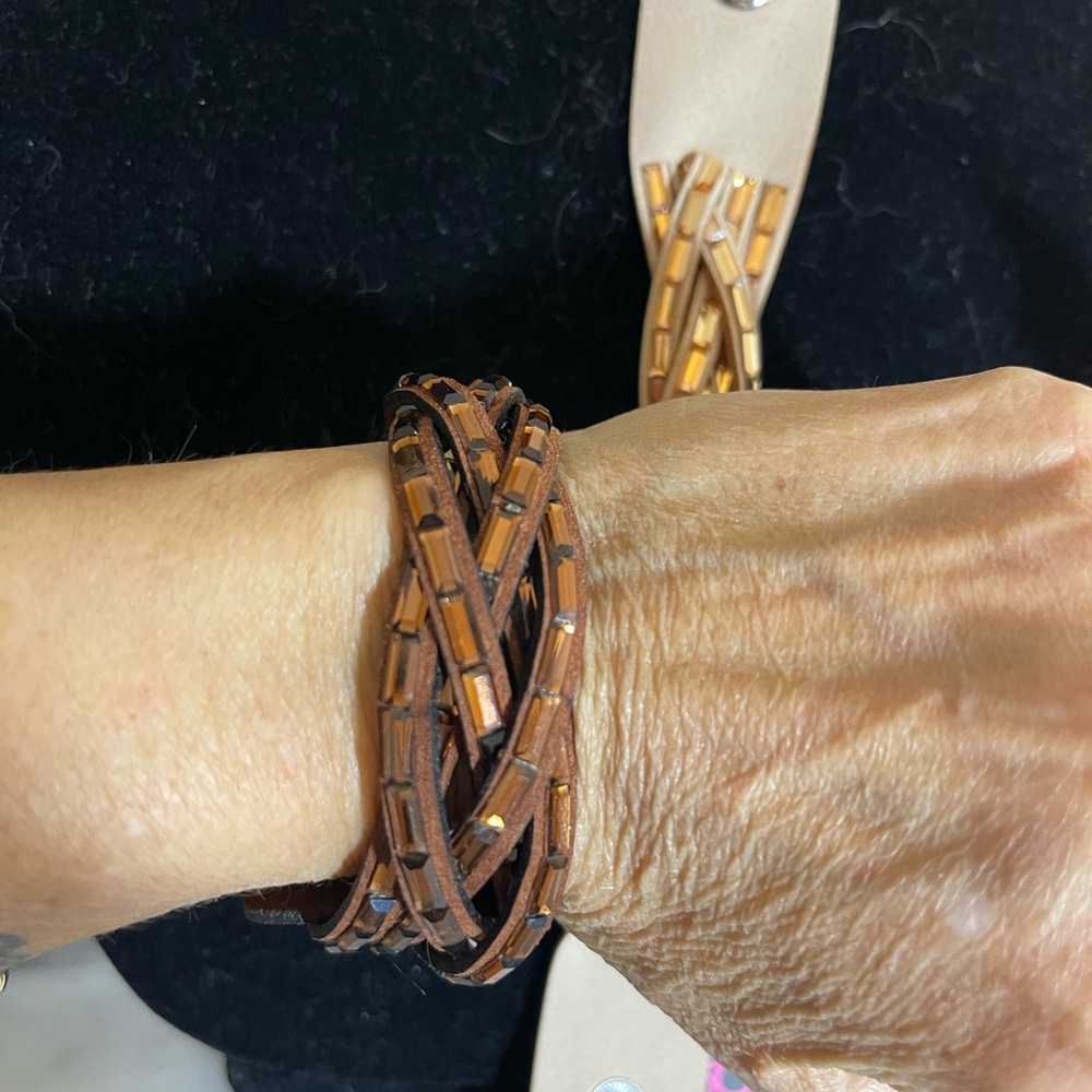 Braided Wrap Bracelets with Embellishments Set of 2 NWT - Picture 4 of 6